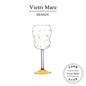 Vietri Mare玻璃杯彩色珠点高脚甜酒杯葡萄酒杯高颜值杯子丨美狄