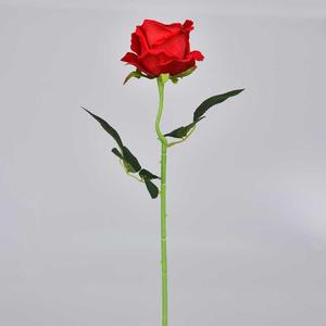 仿真红色玫瑰花单支假的干花束一只高档塑料1枝ROSE拍摄道具装饰