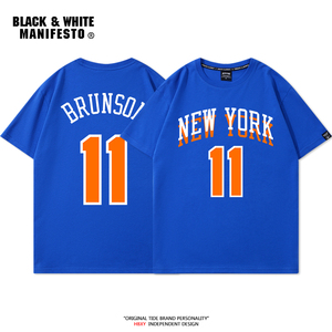 尼克斯11号布伦森11号球衣t恤短袖训练服纽约24城市篮球休闲男潮