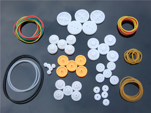 皮带轮组合包 DIY科技小制作带轮 橡胶传动带 橡皮筋 塑料滑轮组