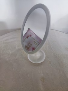 力士化妆镜台式带灯可立便携插电白色镜子281mmX145mmX108mm