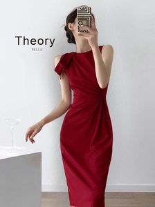 高端奢侈品 赫本风红色连衣裙法式女复古高级感无袖背心小红裙