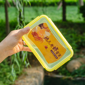 天然蜂房切割蜂巢蜜保鲜塑料500克装礼品可密封透明包装盒