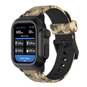 适用苹果Apple watch运动硅胶防水壳表带一体iwatch9代潜水保护壳
