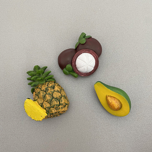 【4个包邮】新款可爱仿真立体3D水果牛油果菠萝山竹磁性冰箱贴