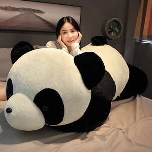 大熊猫趴趴抱枕黑白熊猫公仔毛绒玩具床上玩偶娃娃儿童女男孩礼物