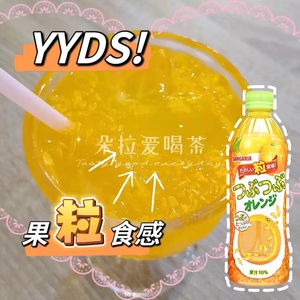 日本果粒橙！日本进口三佳利多肉纯果粒橙汁橘子汁果汁饮料500g