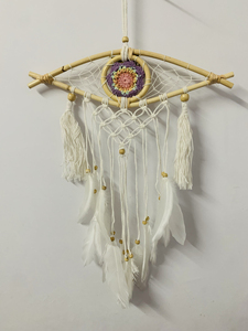 印尼巴厘岛天使之眼捕梦网墙上装饰品挂件羽毛风铃吊饰家居装饰