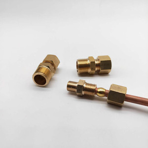 铜管接头 卡套式 加厚高压4分油管直接 卡套式铜环 管接头 铜接头