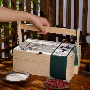 高档木质手提端午礼盒粽子特产茶叶外包装盒商务送礼端午节礼品盒