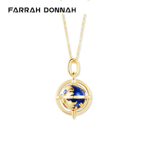 Farrah Donnah星球地球仪项链18k金 吊坠