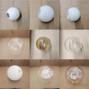 玻璃圆球单口G9玻璃灯罩外壳灯具配件茶色透明奶白磨砂吊壁台灯罩