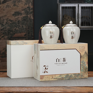 安吉白茶包装盒空礼盒高档半斤装白茶包装盒陶瓷茶叶罐空礼盒定制