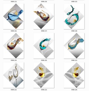 现代简约创意餐厅酒杯凌角抽象小清新轻奢装饰画图片素材高清打包