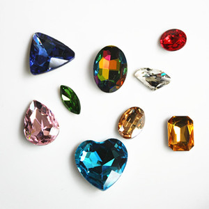 儿童奖励仿水晶玻璃宝石玩具异形爱心水滴长方椭圆形杂锦七彩钻石