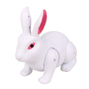 地摊益智电动前进兔子仿真眼睛会亮带灯光音乐动物玩具儿童礼品
