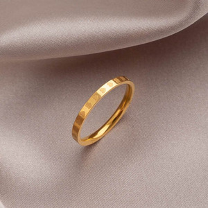 不掉色钛钢爱心满圈戒指女小众设计指环轻奢时尚个性素圈食指戒子