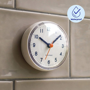 创意防水浴室钟厨房防雾气吸盘时钟冰箱贴钟卫生间吸墙贴玻璃钟表