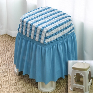 塑料凳子套罩通用正方形方凳防滑椅套家用加厚弹力裙边铁艺圆凳套