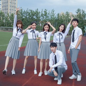 韩版学院风毕业班服夏季初中学生运动会合唱演出服高中生校服套装