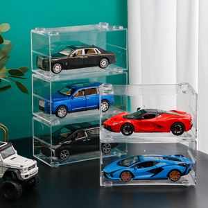 玩具车模展示盒透明模型收纳架1:24儿童小汽车收纳盒积木可叠展柜