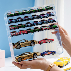 合金模型小汽车收纳盒摆件1:64车模儿童车风火轮多美卡展示收藏架