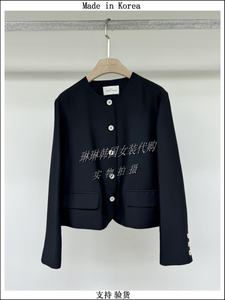琳琳韩国女装代购东大门进口2024春季单排扣羊毛西装外套BS0023
