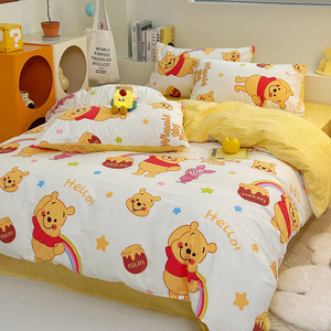 迪士尼纯棉四件套全棉儿童学生宿舍上下床被套床单卡通三件套床品