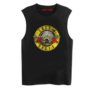 夏季Guns N' Roses摇滚枪炮与玫瑰乐队枪花无袖T恤 宽松无袖背心