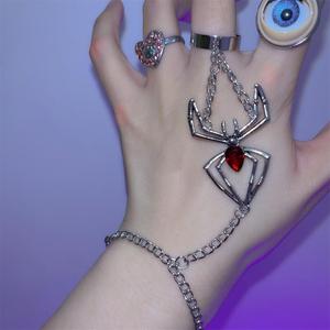 包邮欧美韩版INS个性时尚设计小众土酷蝴蝶蜘蛛戒指环连手环手链