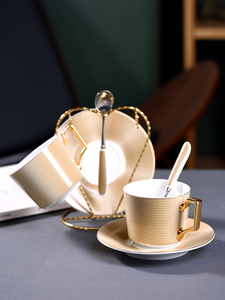 爱马仕适配简约茶杯茶杯陶瓷欧式下午水杯碟具花茶具咖啡杯小红奢