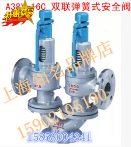 浙江双天立特品牌双联弹簧式安全阀 A37Y/H-40C/16C碳铸钢安全阀