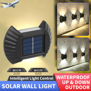 2/8Leds Solar Led Light Outdoor Lighting Wall Lamps Waterpro