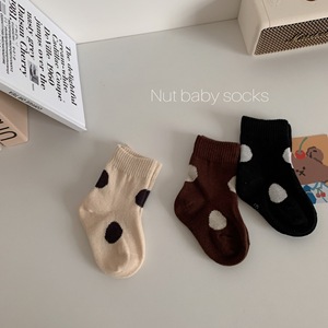 ‘’NUT BABY‘’宝宝袜子男童女童纯棉中筒袜短袜大波点春秋薄款