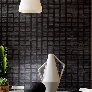 法国设计新中式风格复古格子条纹轻奢背景墙纸壁纸墙布壁布壁画