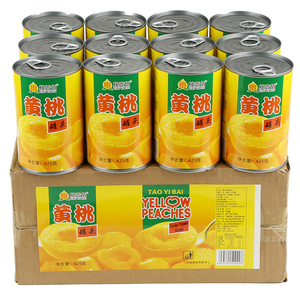 砀山特产黄桃罐头12罐装新鲜水果捞糖水混合烘培专用餐饮正品整箱