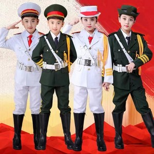 儿童升旗手服装幼儿园中小学生仪仗队护卫队解放军装演出阅兵衣服
