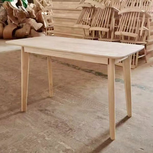 全实木白坯餐桌白茬方桌DIY手工艺术日式桌子免漆橡胶木简约原木