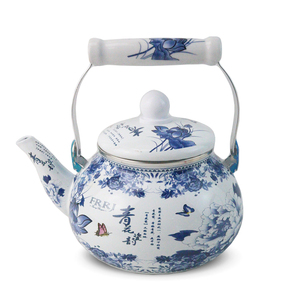 经典搪瓷茶壶 怀旧搪瓷铁壶 珐琅烧水壶泡茶小型煮奶茶壶 咖啡壶