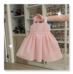 儿童时装秀环保服装粉红色气泡膜手工制作连衣裙亲子演出服舞台