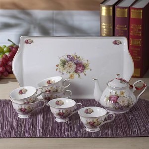 景德镇陶瓷小茶具套装小容量带托盘家居日用工夫茶具送礼轻奢茶具