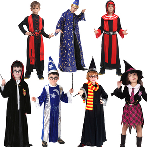 万圣节儿童演出服装男女童魔法师巫师哈利波特魔术师小魔仙表演服