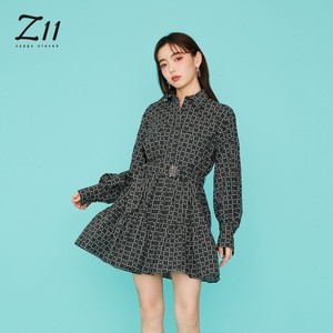 Z11女装商场正品22年春季新款时尚格子粗花收腰衬衫Z22AH352一799