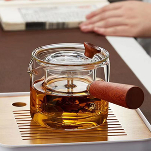 新羽泡茶壶侧把煮茶壶蒸煮两用耐高温玻璃茶壶电陶炉茶具套装单壶