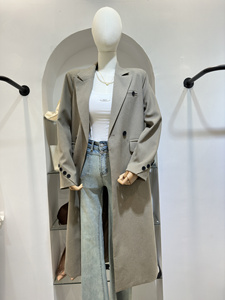 设计感西装外套女有腰带中长款2024春韩版休闲气质显瘦西服大衣潮