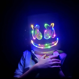 棉花糖DJ发光头套marshmellow面罩led mask酒吧气氛道具gogo头盔