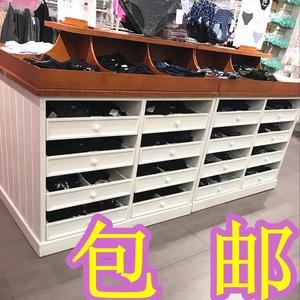 木质货架漆内衣店展示柜内裤柜台双面中岛裤子烤展柜陈列柜子定制