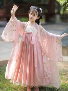 古装服装公主女童王昭君仙女成人儿童汉服古筝古琴演出服可调节