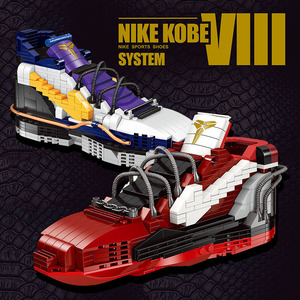 科比第8代战靴KB纪念篮球鞋NBA湖人男孩拼装中国积木儿童玩具礼物