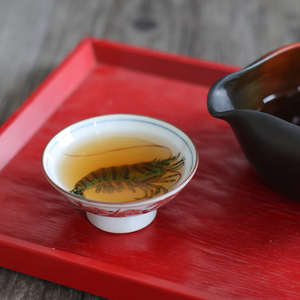 日本九谷烧俊英作松竹梅内绘海老作家个性杯茶盏传统日式茶杯复古